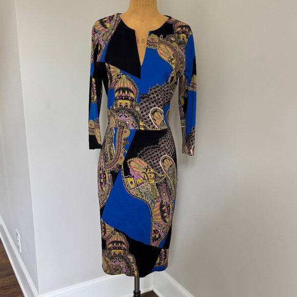 Etro Graphic Print Dress Size 48 (US 12) EUC - Picture 2 of 5
